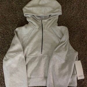 NWT lululemon gray plush half zip scuba hoodie